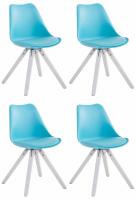 4er Set Stühle Toulouse Kunstleder weiß (eiche) Square blau 4er Set Stühle Toulouse Kunstleder weiß (eiche) Square blau