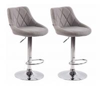 2er Set Barhocker Lazio Stoff grau 2er Set Barhocker Lazio Stoff grau