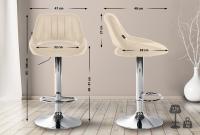 Barhocker Milet Kunstleder chrom creme Barhocker Milet Kunstleder chrom creme
