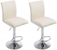 2er Set Barhocker Köln Kunstleder chrom creme 2er Set Barhocker Köln Kunstleder chrom creme