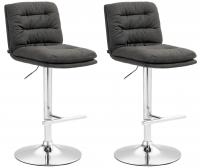 2er Set Barhocker Damar Stoff chrom dunkelgrau 2er Set Barhocker Damar Stoff chrom dunkelgrau