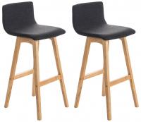 2er Set Barhocker Taunus Stoff Natura dunkelgrau