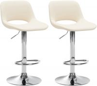 2er Set Barhocker Camden Kunstleder chrom creme 