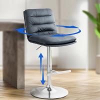 2er Set Barhocker Damar Samt chrom dunkelgrau 2er Set Barhocker Damar Samt chrom dunkelgrau