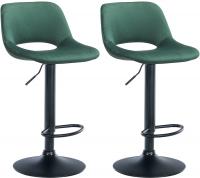 2er Set Barhocker Camden Samt schwarz grün 2er Set Barhocker Camden Samt schwarz grün