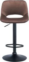2er Set Barhocker Camden Samt schwarz braun 2er Set Barhocker Camden Samt schwarz braun