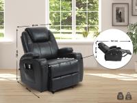 Sessel Hepler mit Massagefunktion Kunstleder schwarz 