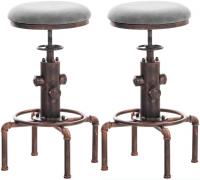 2er Set Barhocker Lumos Vintage Kunstleder bronze dunkelgrau 2er Set Barhocker Lumos Vintage Kunstleder bronze dunkelgrau