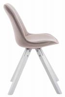 4er Set Besucherstuhl Toulouse Stoff Square weiß (eiche) taupe 
