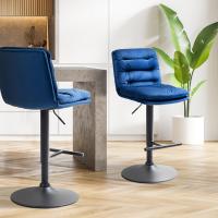 Barhocker Damar Samt schwarz blau Barhocker Damar Samt schwarz blau