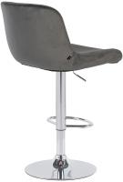 Barhocker Solon Chrom Samt dunkelgrau Barhocker Solon Chrom Samt dunkelgrau
