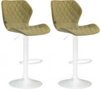 2er Set Barhocker Cork Stoff weiß grün 2er Set Barhocker Cork Stoff weiß grün