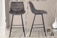 Barhocker Weston Samt grau Barhocker Weston Samt grau