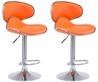 2er Set Barhocker Las Vegas V2 Kunstleder chrom orange 2er Set Barhocker Las Vegas V2 Kunstleder chrom orange