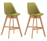 2er Set Barhocker Cannes Stoff natura grün 2er Set Barhocker Cannes Stoff natura grün