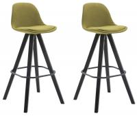 2er Set Barhocker Franklin Stoff Square schwarz (eiche) grün 2er Set Barhocker Franklin Stoff Square schwarz (eiche) grün