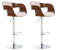 2er Set Barhocker Kingston Stoff walnuss/creme 2er Set Barhocker Kingston Stoff walnuss/creme