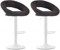 2er Set Barhocker Olinda Stoff weiß dunkelgrau 2er Set Barhocker Olinda Stoff weiß dunkelgrau