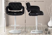 Barhocker Dublin Samt weiß schwarz 