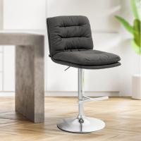 Barhocker Damar Stoff chrom dunkelgrau Barhocker Damar Stoff chrom dunkelgrau