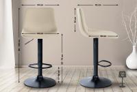 2er Set Barhocker Divo Kunstleder schwarz creme 