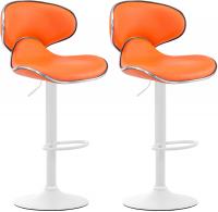 2er Set Barhocker Las Vegas V2 Kunstleder weiß orange 2er Set Barhocker Las Vegas V2 Kunstleder weiß orange
