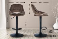 Barhocker Milet Samt schwarz braun Barhocker Milet Samt schwarz braun