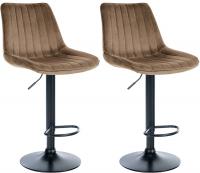2er Set Barhocker Toni Samt schwarz braun 2er Set Barhocker Toni Samt schwarz braun