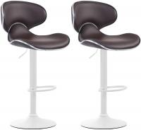 2er Set Barhocker Las Vegas V2 Kunstleder weiß braun 2er Set Barhocker Las Vegas V2 Kunstleder weiß braun