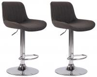 2er Set Barhocker Lentini Stoff chrom dunkelgrau 2er Set Barhocker Lentini Stoff chrom dunkelgrau