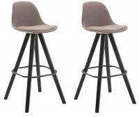 2er Set Barhocker Franklin Stoff Square schwarz (eiche) taupe 2er Set Barhocker Franklin Stoff Square schwarz (eiche) taupe