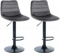 2er Set Barhocker Lex Samt Schwarz dunkelgrau 2er Set Barhocker Lex Samt Schwarz dunkelgrau