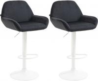 2er Set Barhocker Braga Samt weiß schwarz 2er Set Barhocker Braga Samt weiß schwarz