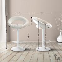Barhocker Olinda Samt weiß creme Barhocker Olinda Samt weiß creme