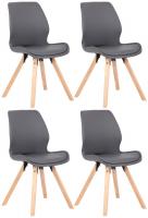 4er Set Stuhl Luna Kunstleder grau 4er Set Stuhl Luna Kunstleder grau
