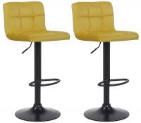 2er Set Barhocker Feni Samt gelb 2er Set Barhocker Feni Samt gelb
