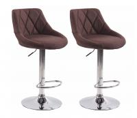 2er Set Barhocker Lazio Stoff braun 2er Set Barhocker Lazio Stoff braun