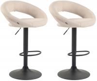 2er Set Barhocker Olinda Stoff schwarz creme 2er Set Barhocker Olinda Stoff schwarz creme
