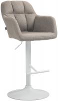 Barhocker Natoma Stoff weiß taupe Barhocker Natoma Stoff weiß taupe