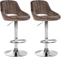 2er Set Barhocker Milet Samt C braun 2er Set Barhocker Milet Samt C braun