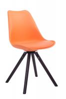 Besucherstuhl Troyes Kunstleder Rund walnuss (eiche) orange