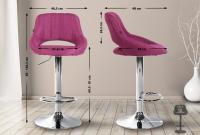 Barhocker Milet Stoff chrom lila Barhocker Milet Stoff chrom lila