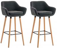 2er Set Barhocker Grant Stoff hellgrau 2er Set Barhocker Grant Stoff hellgrau