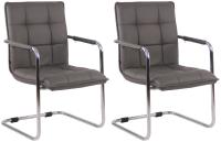 2er Set Besucherstühle Gandia Kunstleder chrom grau 2er Set Besucherstühle Gandia Kunstleder chrom grau