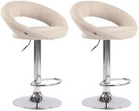 2er Set Barhocker Olinda Stoff Chrom creme 2er Set Barhocker Olinda Stoff Chrom creme