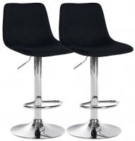 2er Set Barhocker Divo Stoff Chrom schwarz 2er Set Barhocker Divo Stoff Chrom schwarz