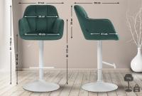 Barhocker Natoma Samt weiß grün Barhocker Natoma Samt weiß grün