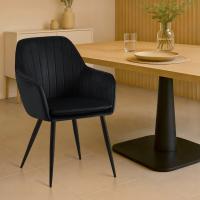 Esszimmerstuhl Cheryl Samt schwarz schwarz Esszimmerstuhl Cheryl Samt schwarz schwarz