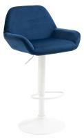 Barhocker Braga Samt weiß blau Barhocker Braga Samt weiß blau
