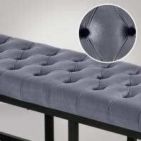 Sitzbank Polson Samt Schwarz 150 cm grau 